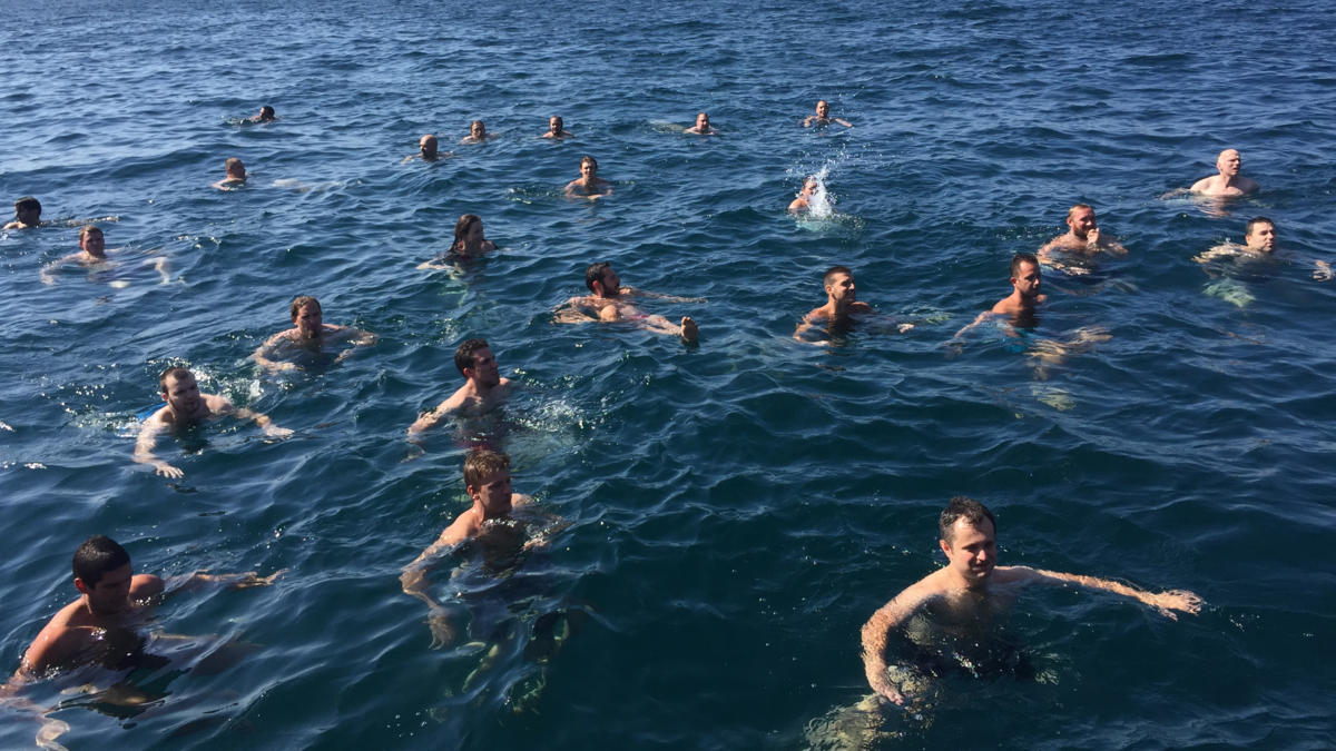 boat trip swim