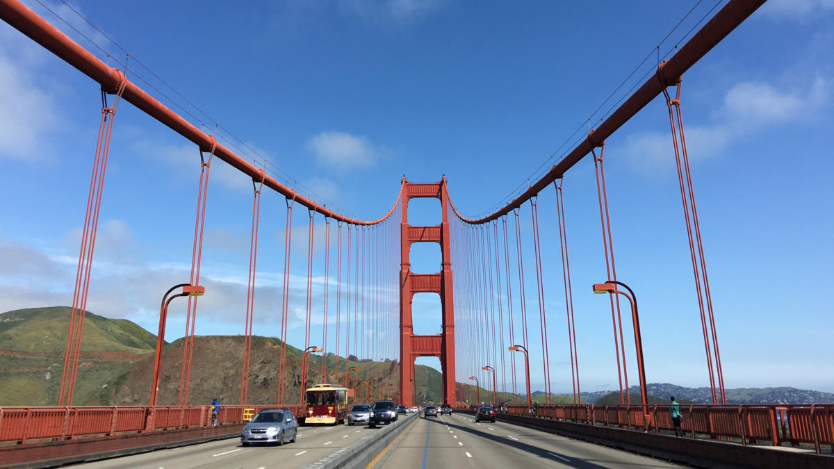 Driving over Golden Gate