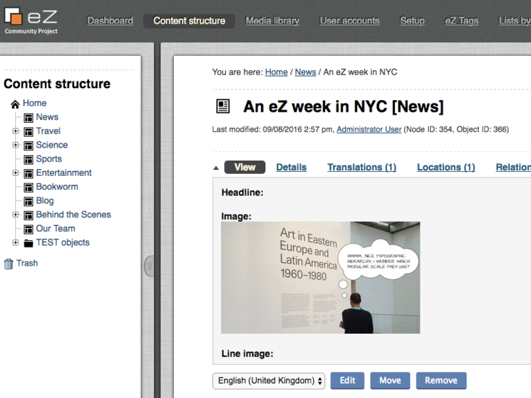 eZ Publish administration