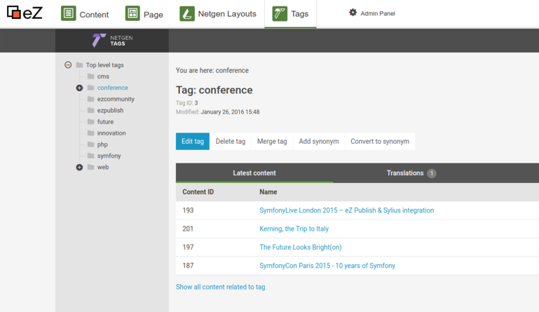 Netgen Tags and Admin Platform UI