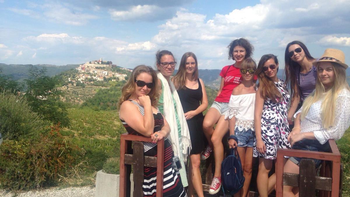 Companions enjoying the Motovun scenery