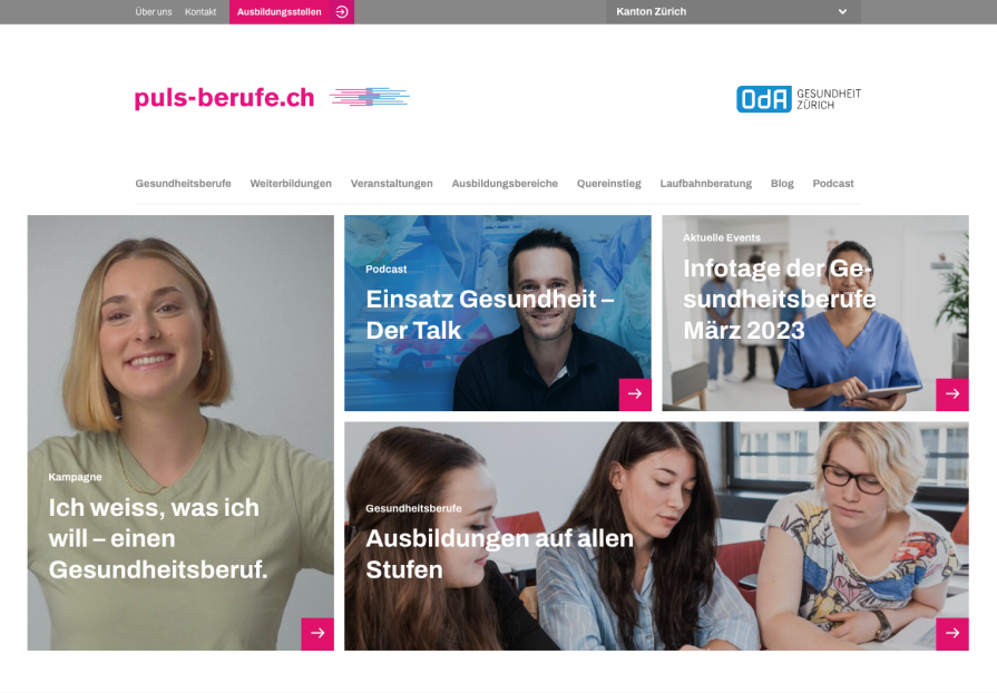 Überkantonaler Auftritt puls-berufe.ch